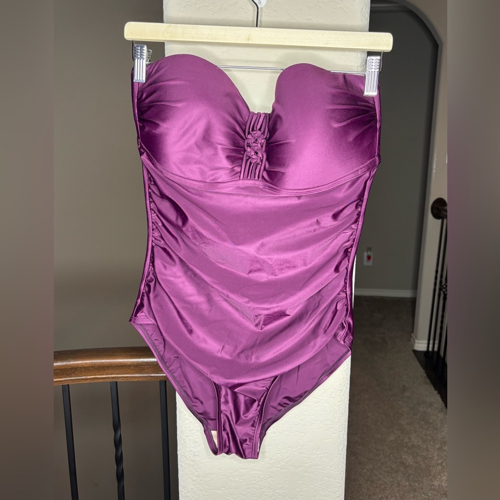 Merona Plum One Piece Swimsuit NWT